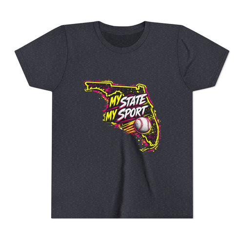Youth Baseball Tee - "My State My Sport" Florida Pride