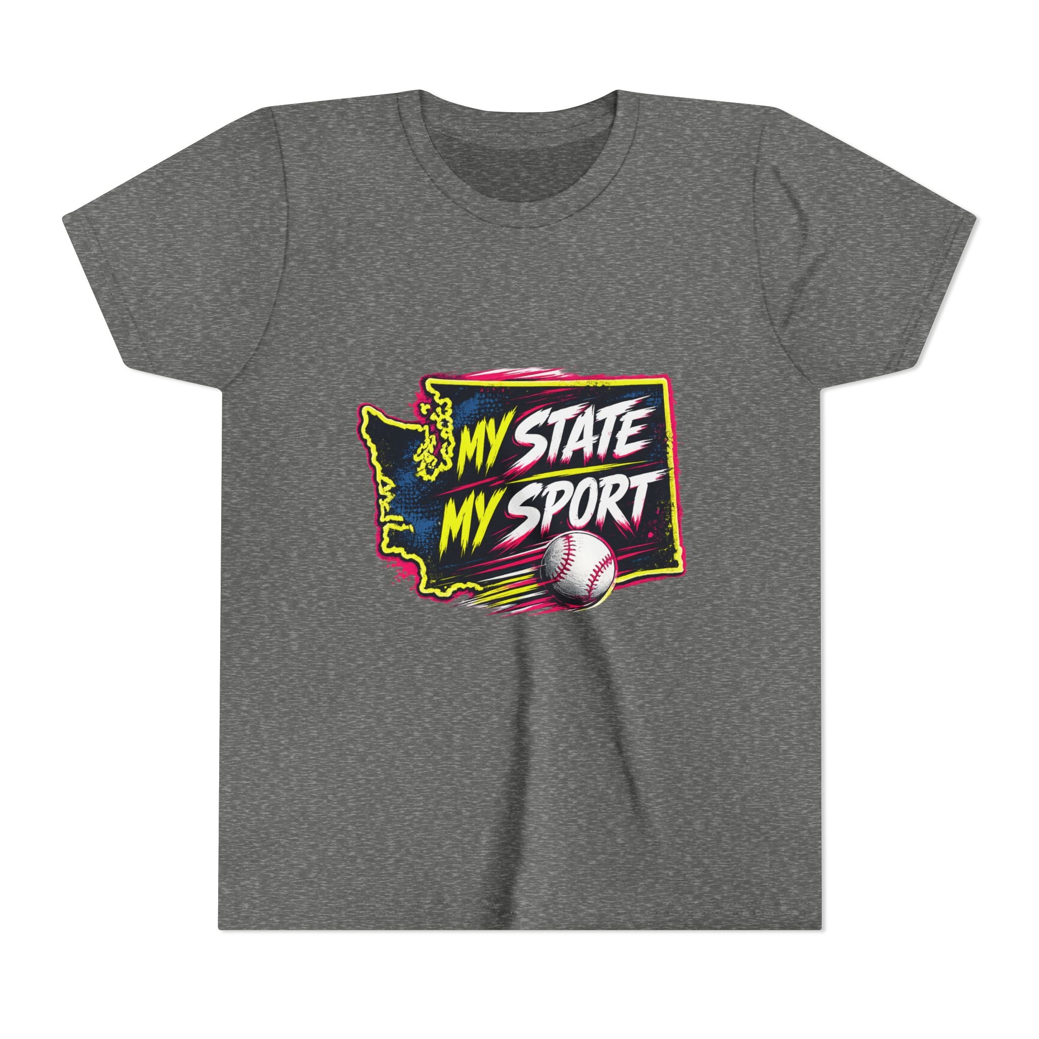 Youth Baseball Tee - "My State My Sport" Washington Pride