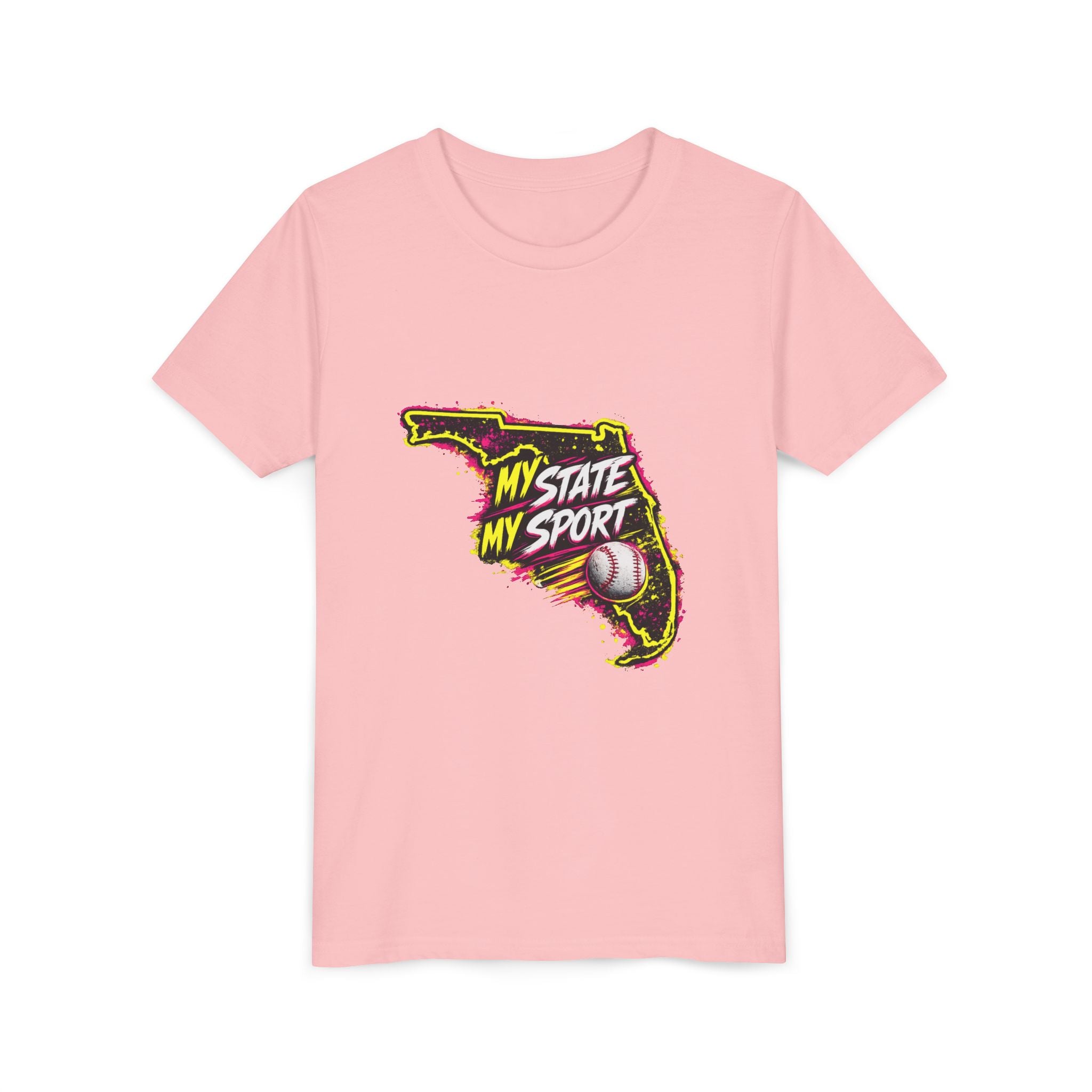 Youth Baseball Tee - "My State My Sport" Florida Pride