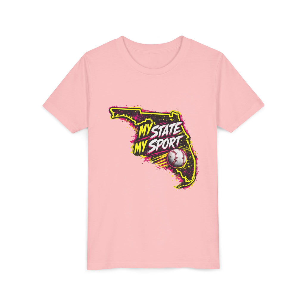 Youth Baseball Tee - "My State My Sport" Florida Pride
