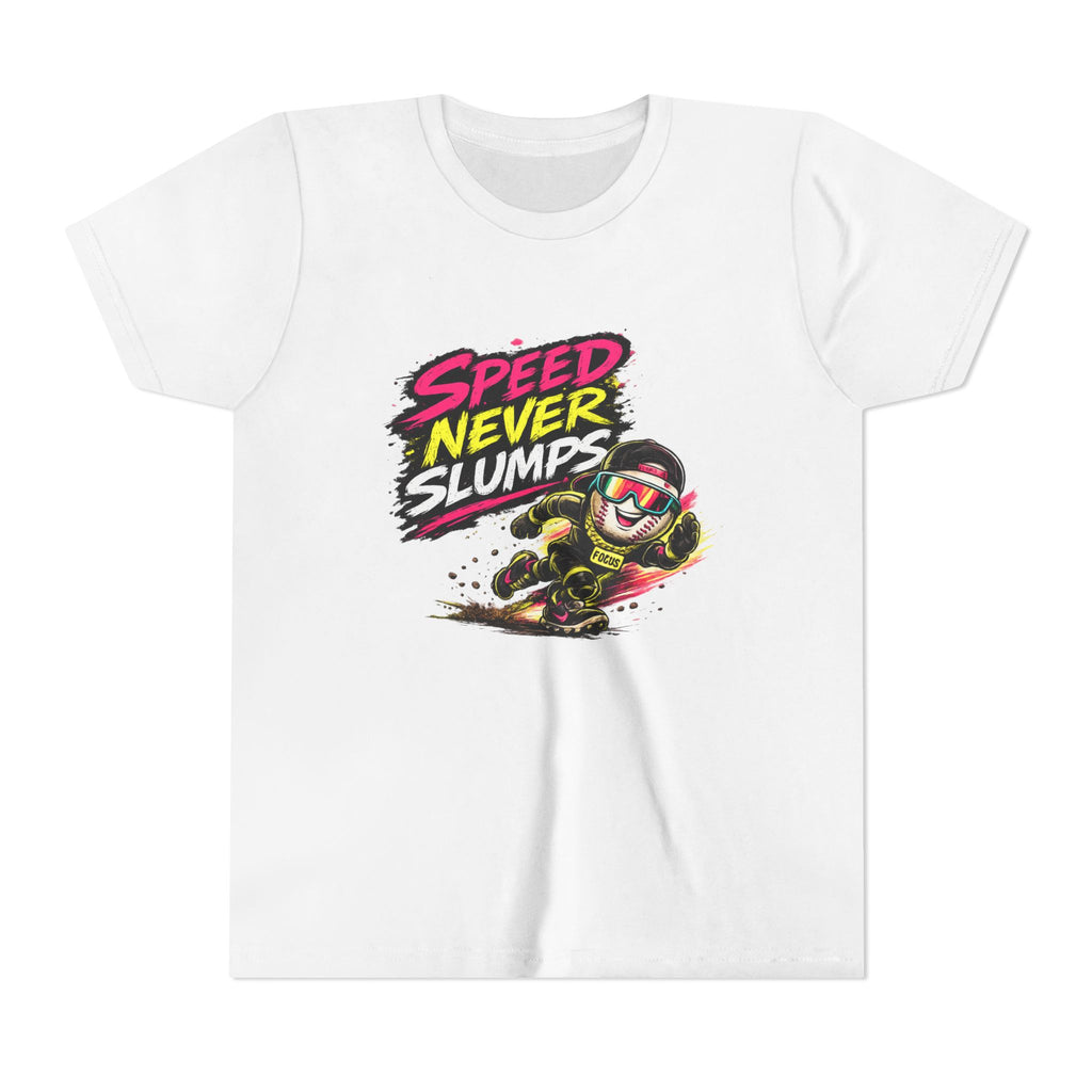 Youth Baseball Tee "Speed Never Slumps" – Kids Graphic Shirt
