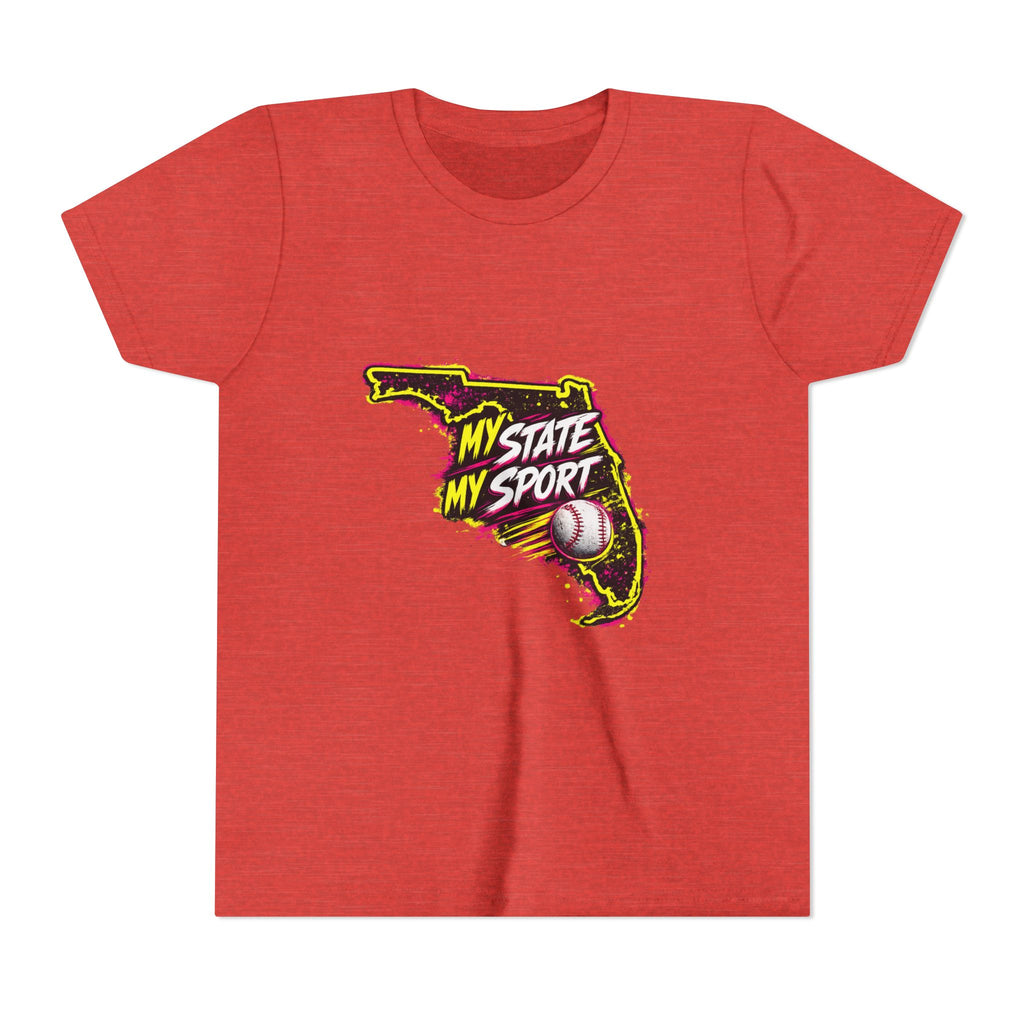 Youth Baseball Tee - "My State My Sport" Florida Pride