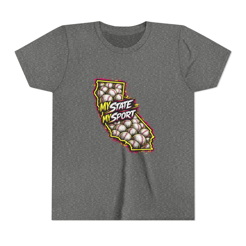 Youth Baseball Tee - "My State My Sport" California Pride