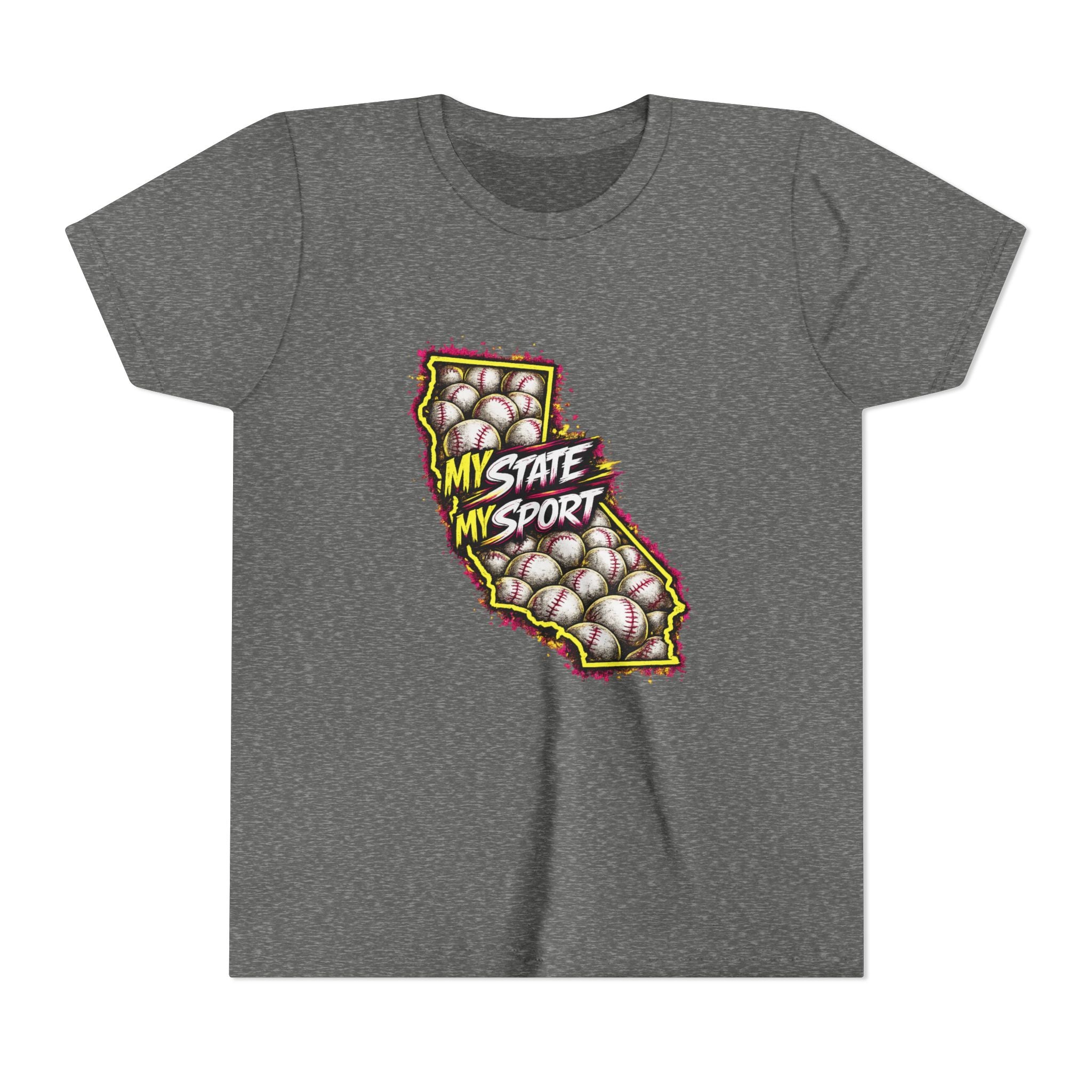 Youth Baseball Tee - "My State My Sport" California Pride