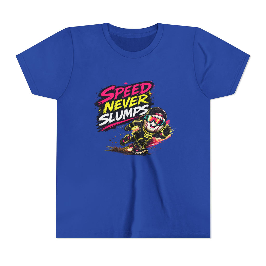 Youth Baseball Tee "Speed Never Slumps" – Kids Graphic Shirt