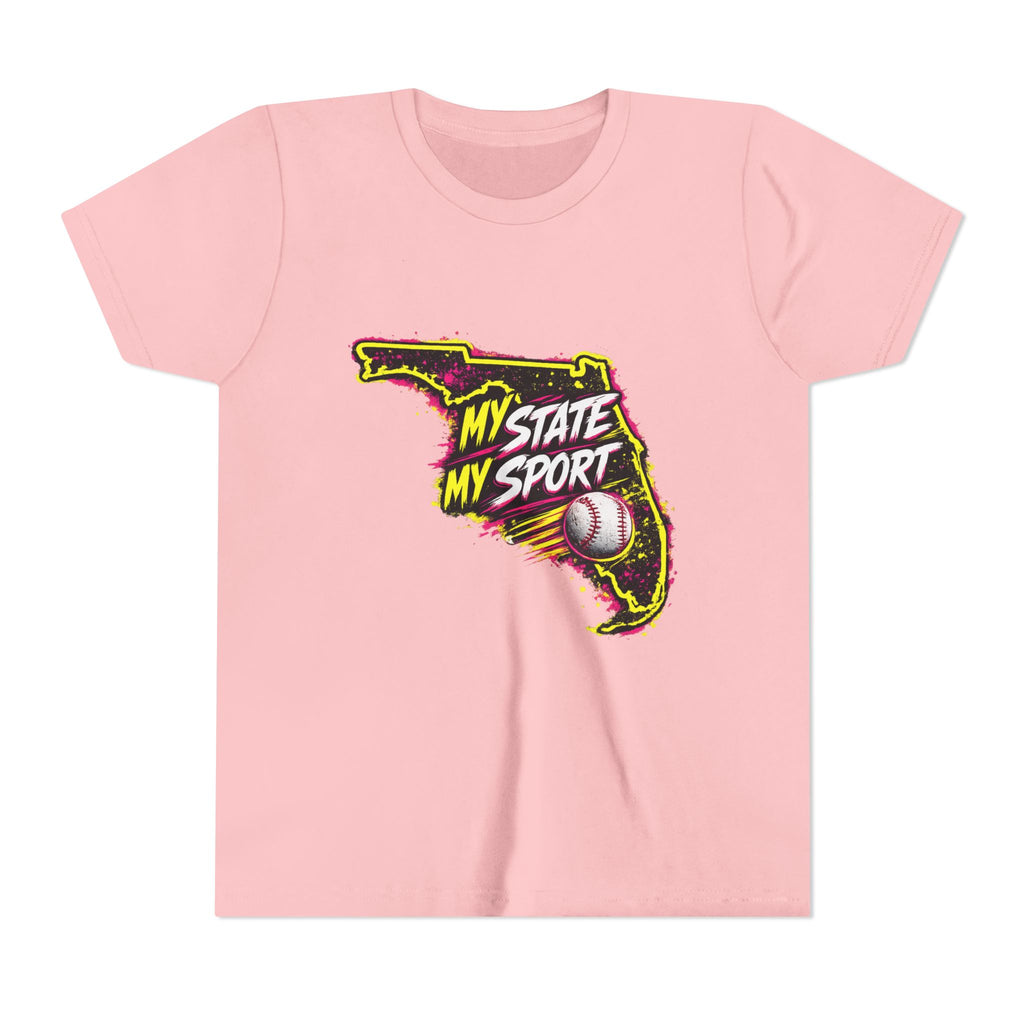 Youth Baseball Tee - "My State My Sport" Florida Pride