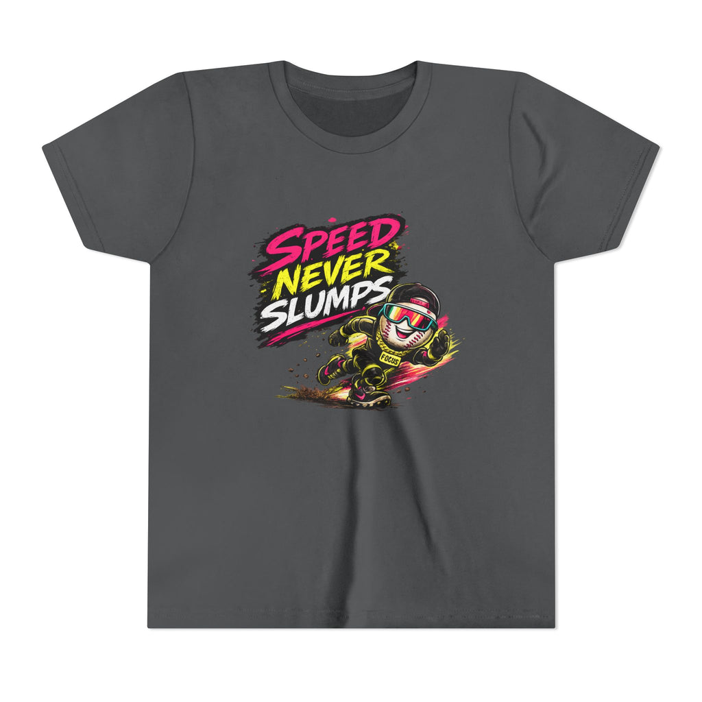 Youth Baseball Tee "Speed Never Slumps" – Kids Graphic Shirt